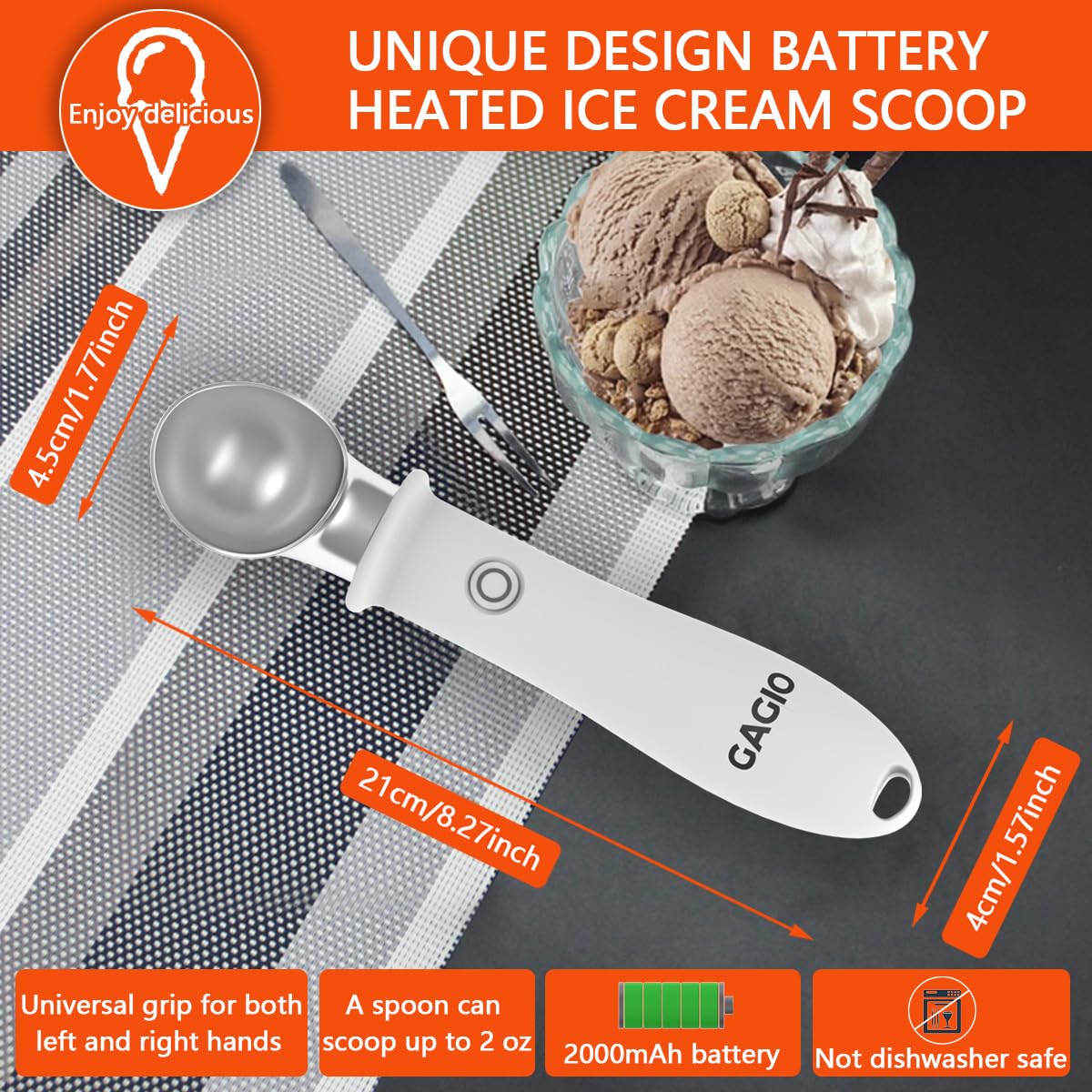 GAGIO safety switch on the back for safe storage and use