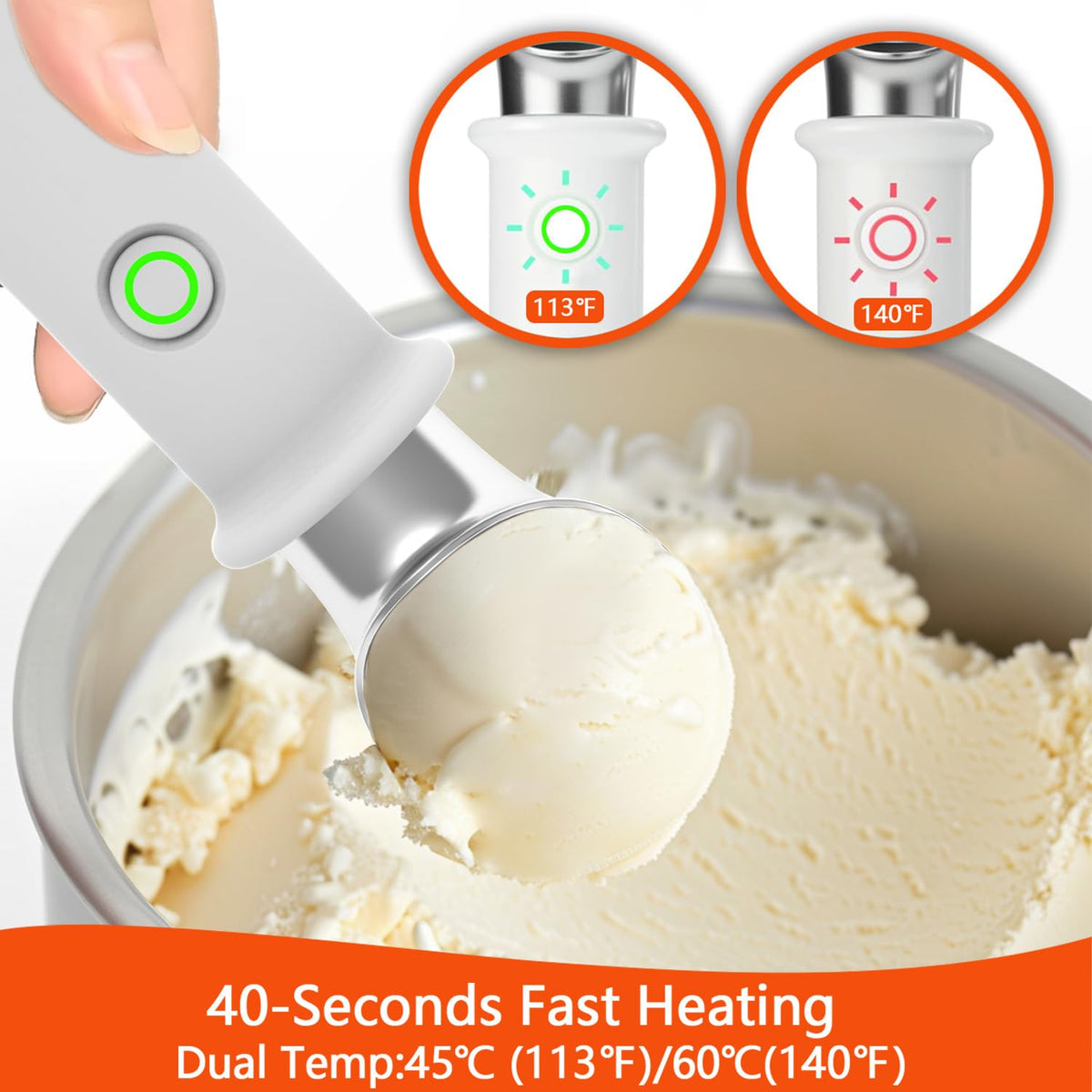 GAGIO waterproof-sealed scoop cleans easily under running water