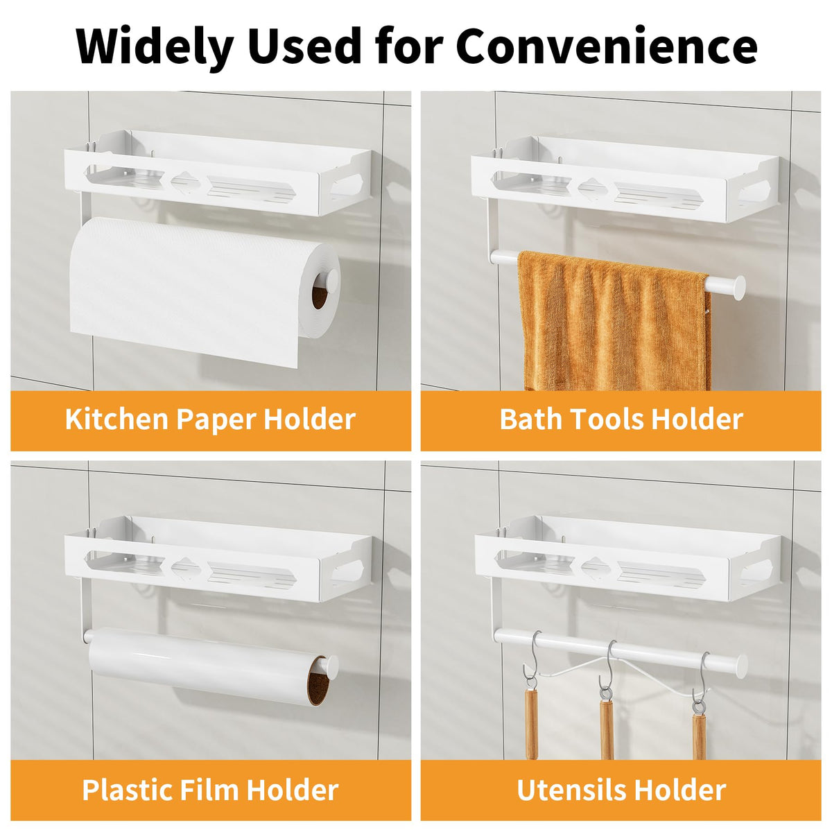 GAGUIUP two removable hooks add extra hanging options for utensils.
