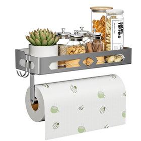 GAGUIUP wall-mounted paper towel holder with shelf adds convenient storage in any kitchen