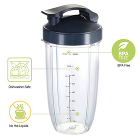 GahsElec Nutribullet 32oz cups dishwasher-safe for quick cleanup after blending
