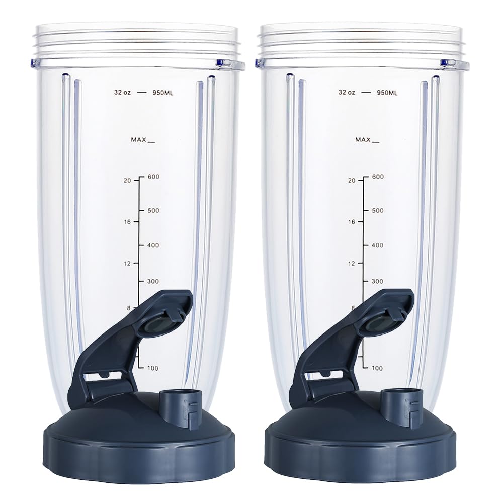 GahsElec Nutribullet 32oz cups front view for durable, reusable blending