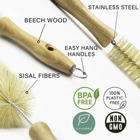 Gaia Guy all-natural bottle brush set for eco-friendly cleaning