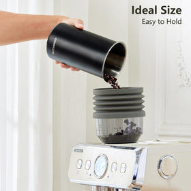 GAIAKALLON kitchen decor-friendly canister blends with modern countertops.
