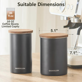 GAIAKALLON stainless-steel body image emphasizes durable 16oz capacity for everyday use.