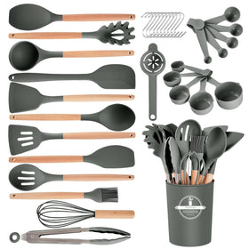 Gaixvny 34-piece utensil set with holder, organized and ready for everyday cooking.