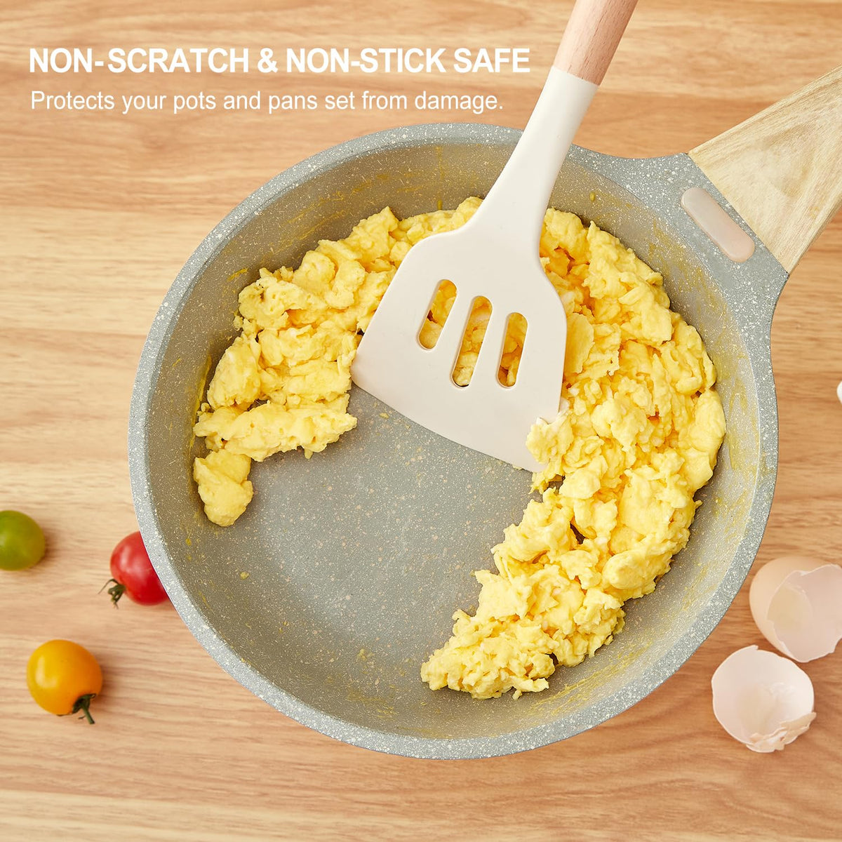 Gaixvny silicone spatulas safe for nonstick surfaces and easy food release.