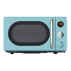 Galanz GLCMKA07BER-07 retro microwave front view enhances small kitchens with chic nostalgia and compact power