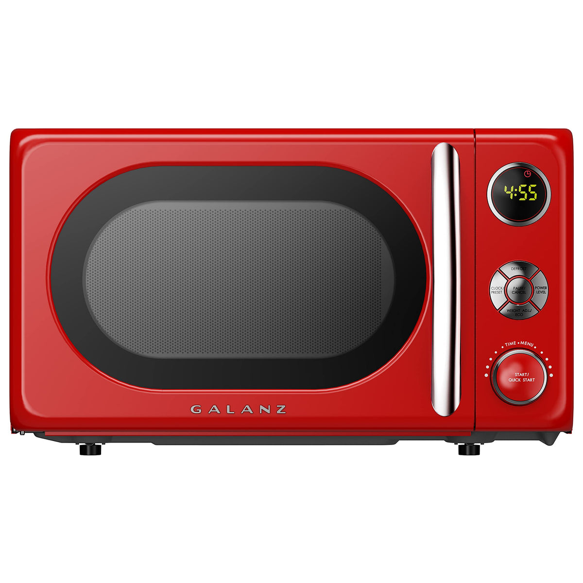 Galanz GLCMKA07RDR front view in retro red for a compact countertop setup