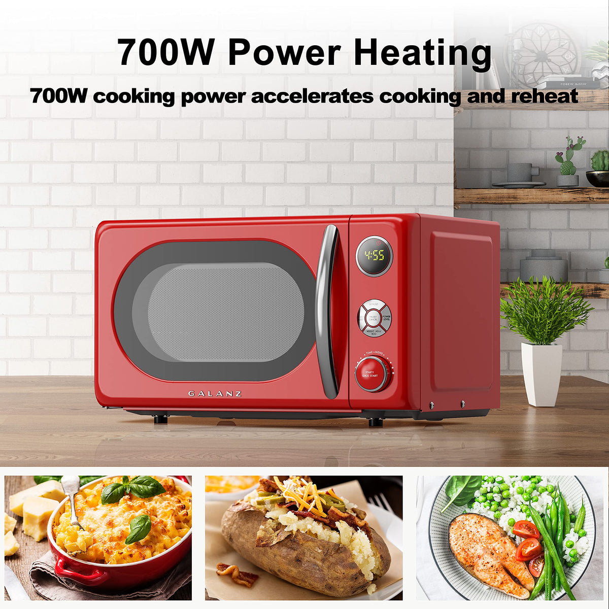 Galanz GLCMKA07RDR six power levels for precise heating