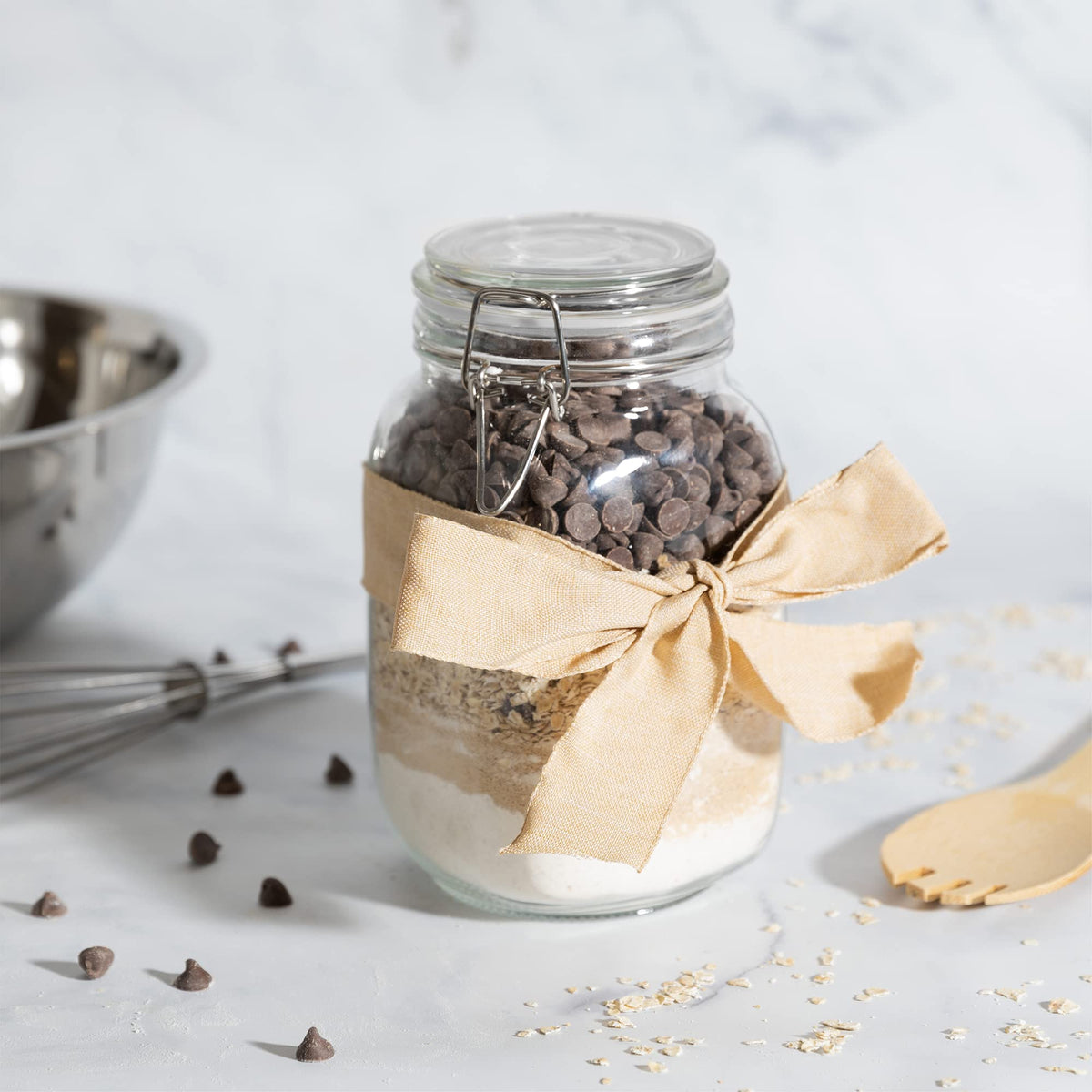 Galashield kitchen storage canister helps organize dry ingredients neatly.