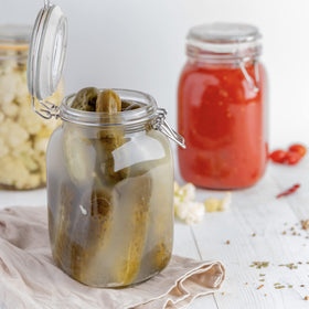 Galashield transparent storage jar keeps pantry neat and accessible.