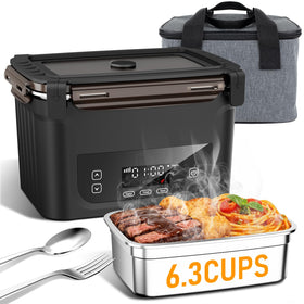 GALOKEO cordless lunchbox open lid showing convenient access to a hot meal on the go.