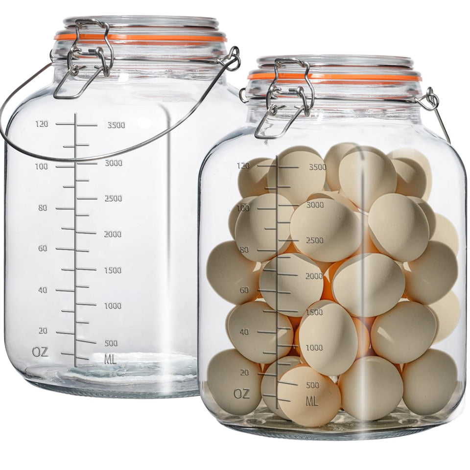 Galssmagic 1-gallon glass jar with airtight lid for long-lasting freshness.
