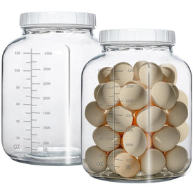 Galssmagic 1-gallon glass jar with lids shows clear contents for easy inspection.