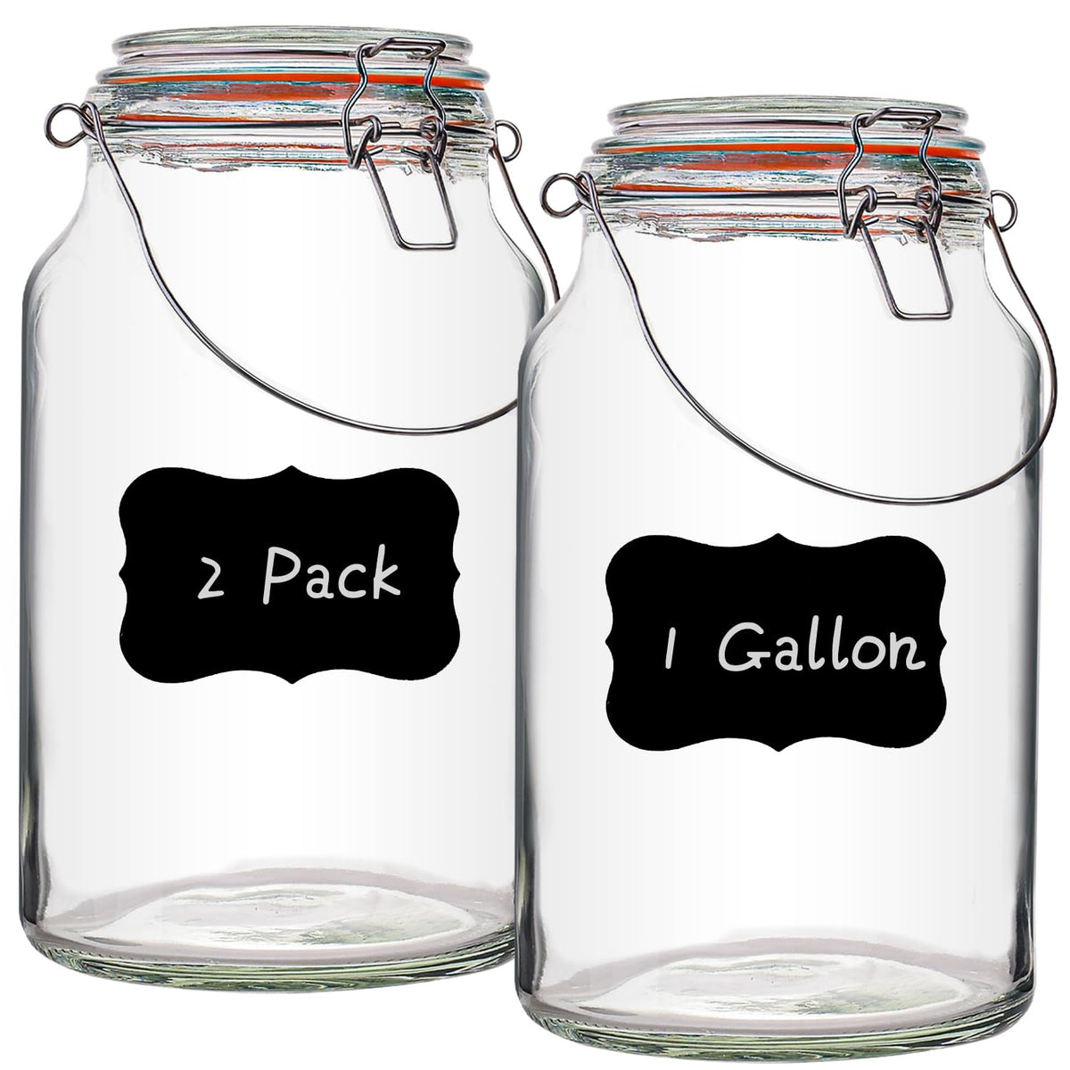 Galssmagic 1-gallon glass jar with lids for secure, durable storage in your kitchen.