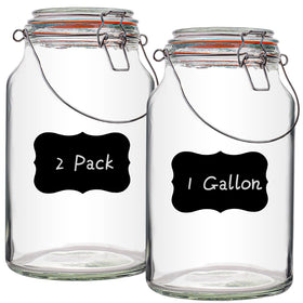 Galssmagic 1-gallon glass jar with lids for secure, durable storage in your kitchen.
