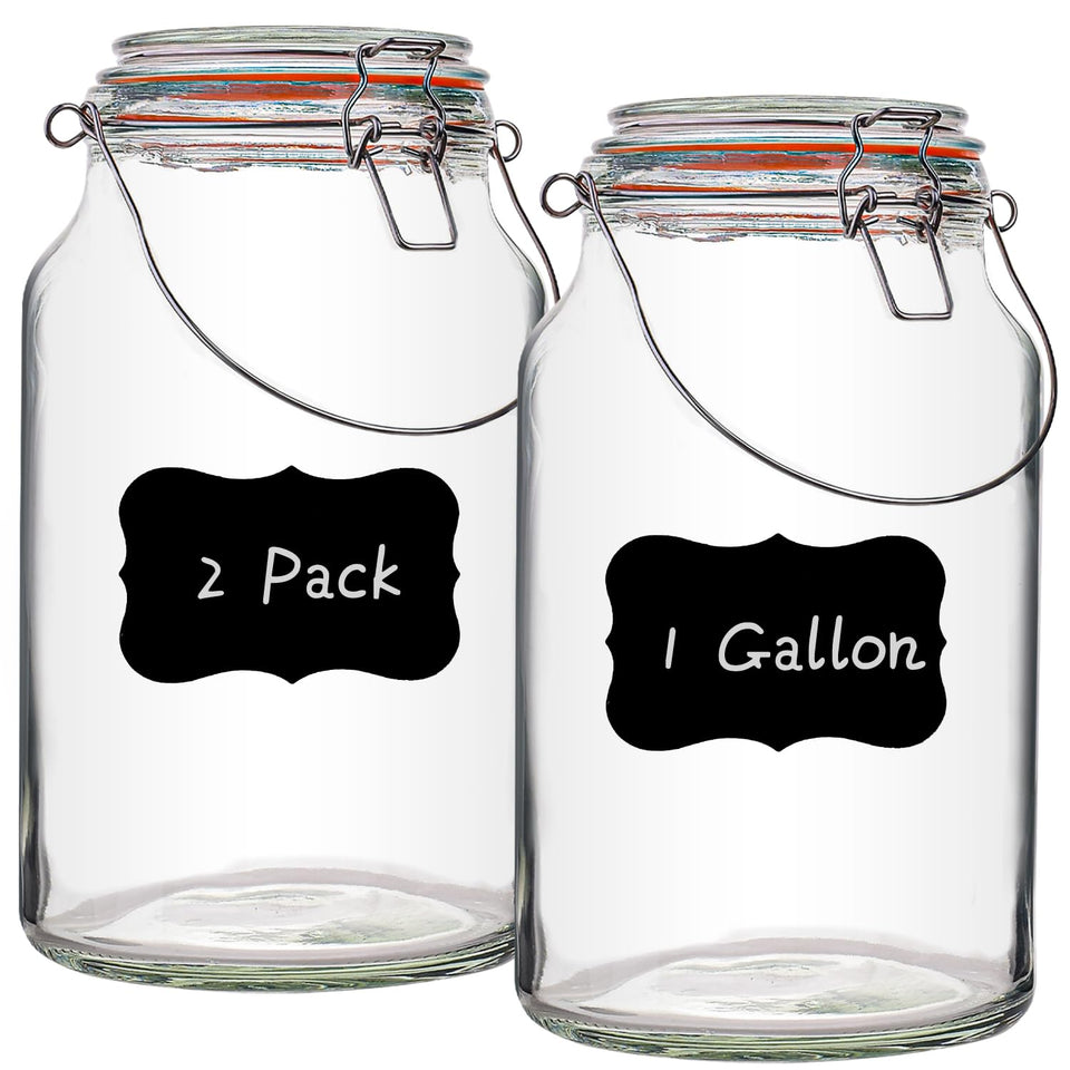 Galssmagic 1-gallon glass jar with lids for secure, durable storage in your kitchen.