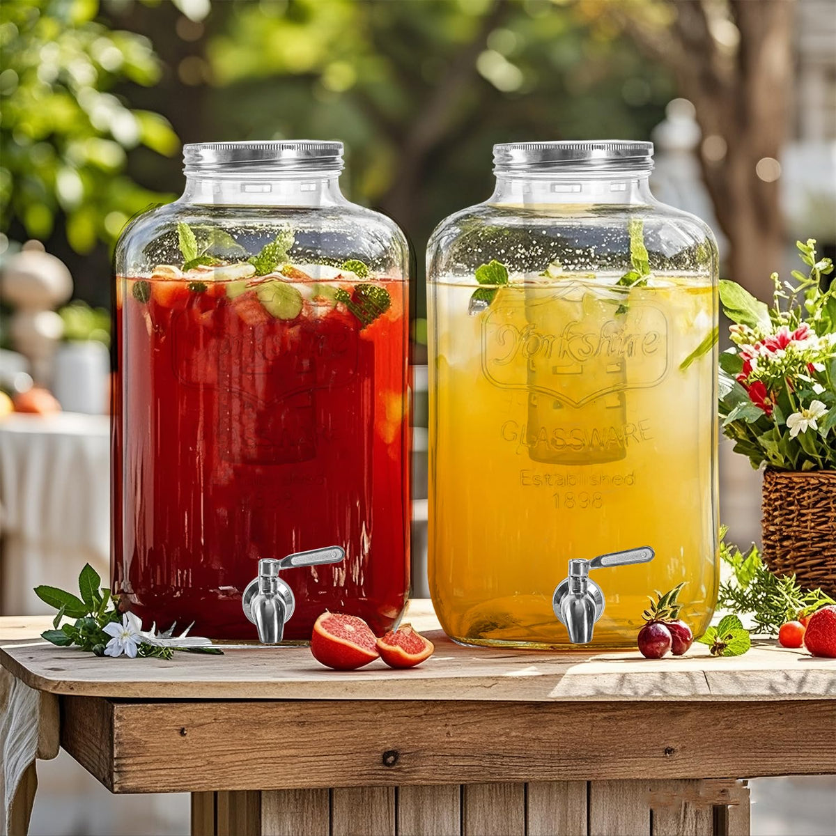 Galssmagic 2-gallon capacity for lemonade, water, and other beverages.