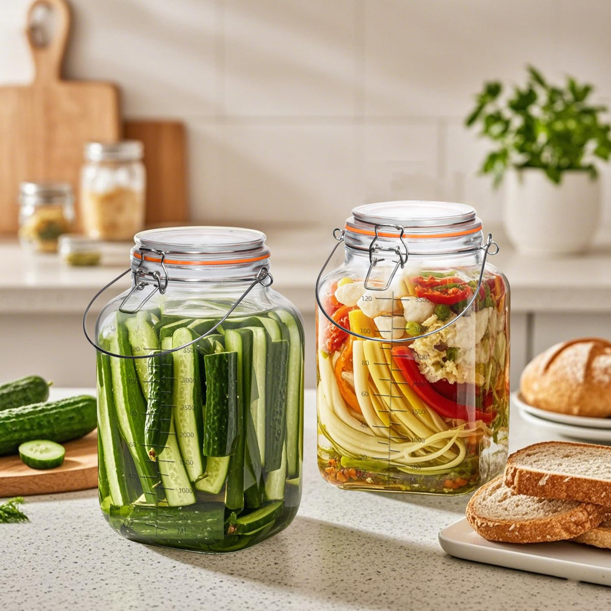 Galssmagic 128 oz jar suitable for sun tea and bulk storage.