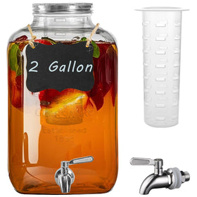 Galssmagic glass dispenser with clear body, ideal for elegant party beverages.
