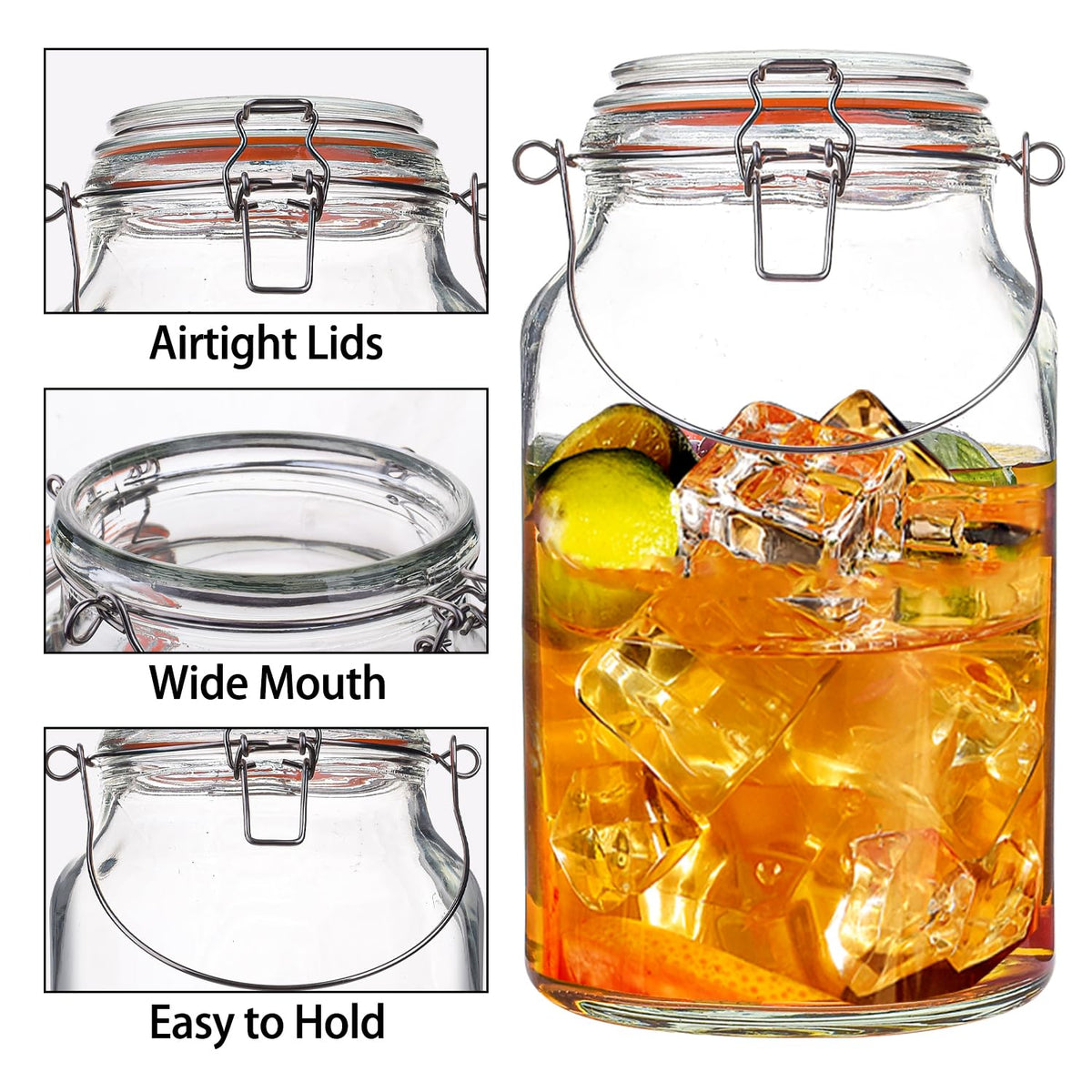 Galssmagic sturdy metal handle offers comfortable grip for lifting and pouring.