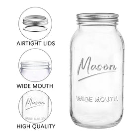 Galssmagic thick glass mason jar ideal for canning and preserving.