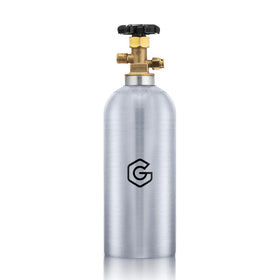 Gancowise 5lb aluminum CO2 tank with glossy finish for corrosion resistance.