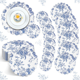Gandeer blue floral placemats for elegant dining and quick cleanup.