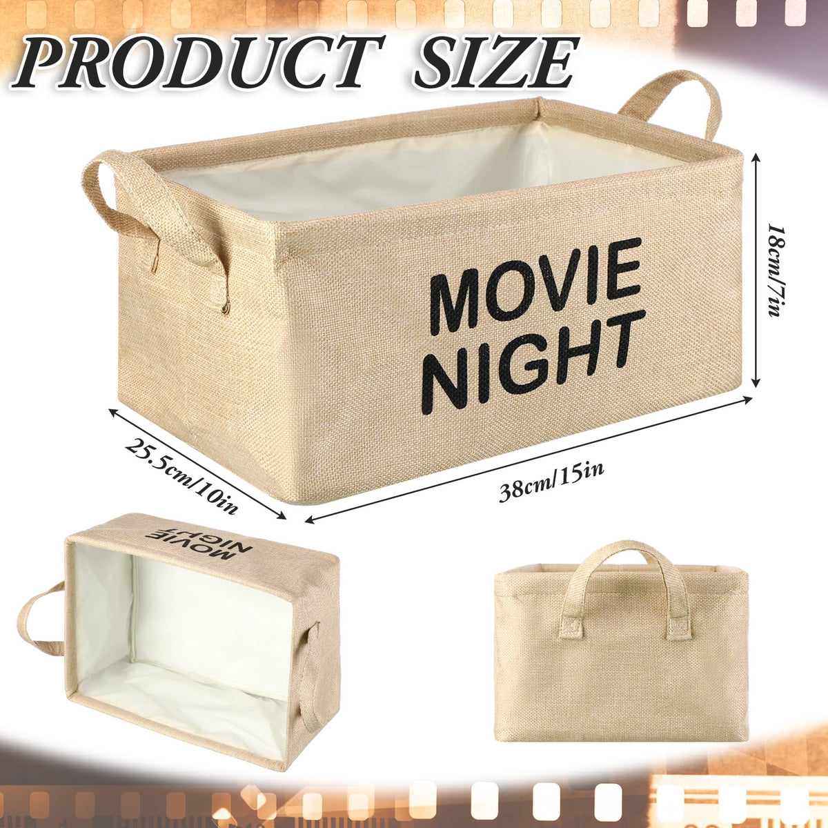 Gandeer burlap storage basket with waterproof lining for everyday use and spill resistance.