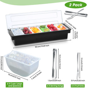 Gandeer garnish caddy with lids for tidy serving at parties