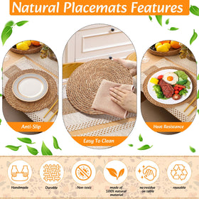 Gandeer fringe burlap weave placemats for rustic chic table setting.