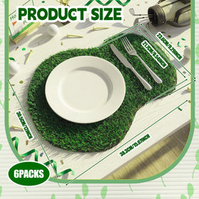Gandeer golf course-shaped grass placemat showcases natural look for events.