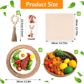 Gandeer round woven placemats provide heat resistance and non-slip grip.