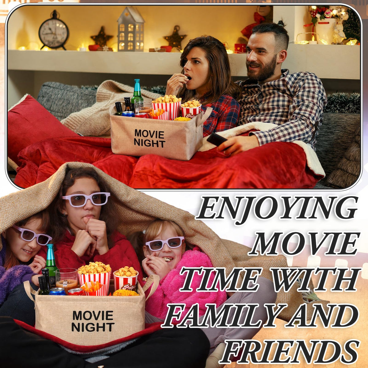 Gandeer snack caddy with 15x10x7 inch capacity for ample movie treats.