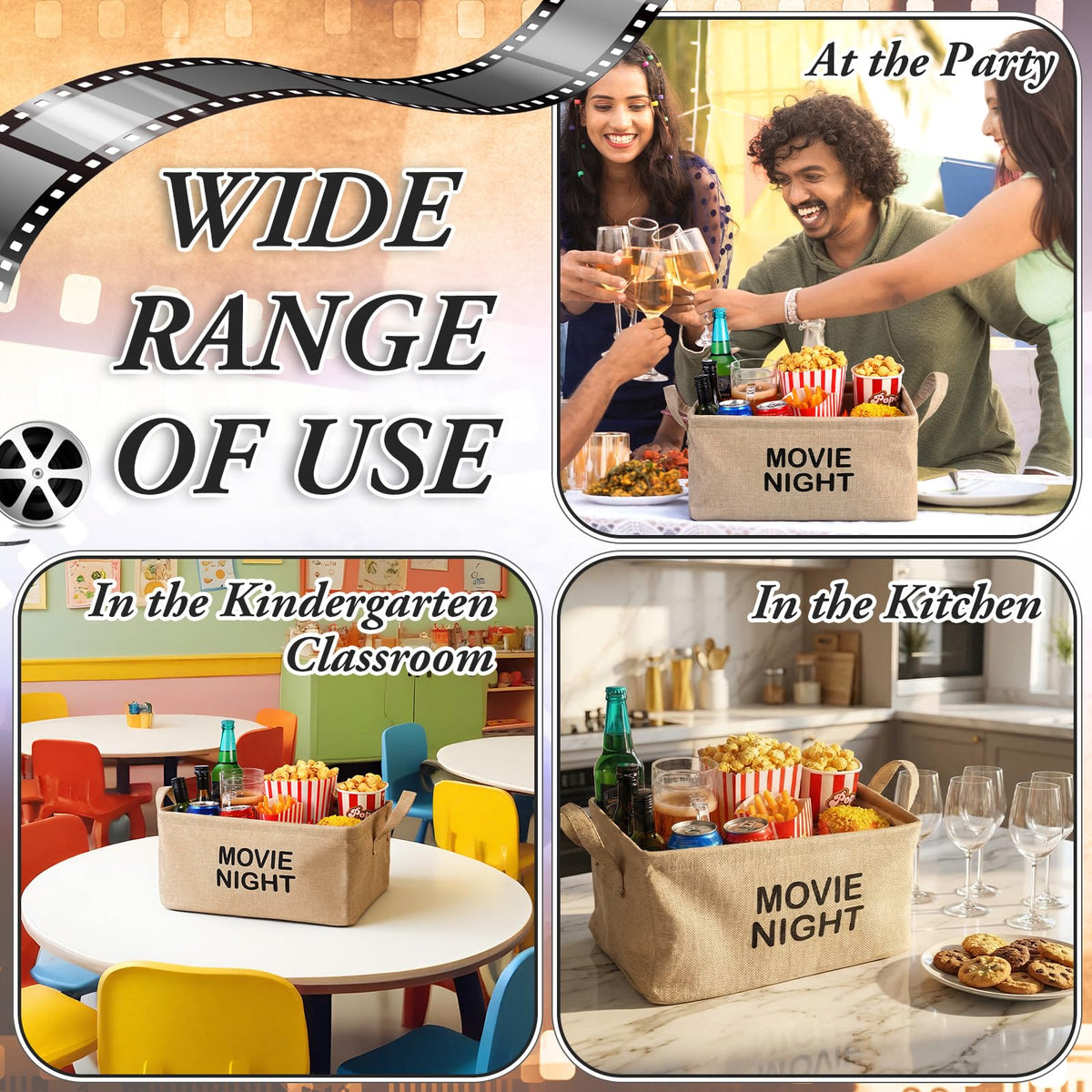 Gandeer versatile snack basket suits parties, game nights, and movie marathons.