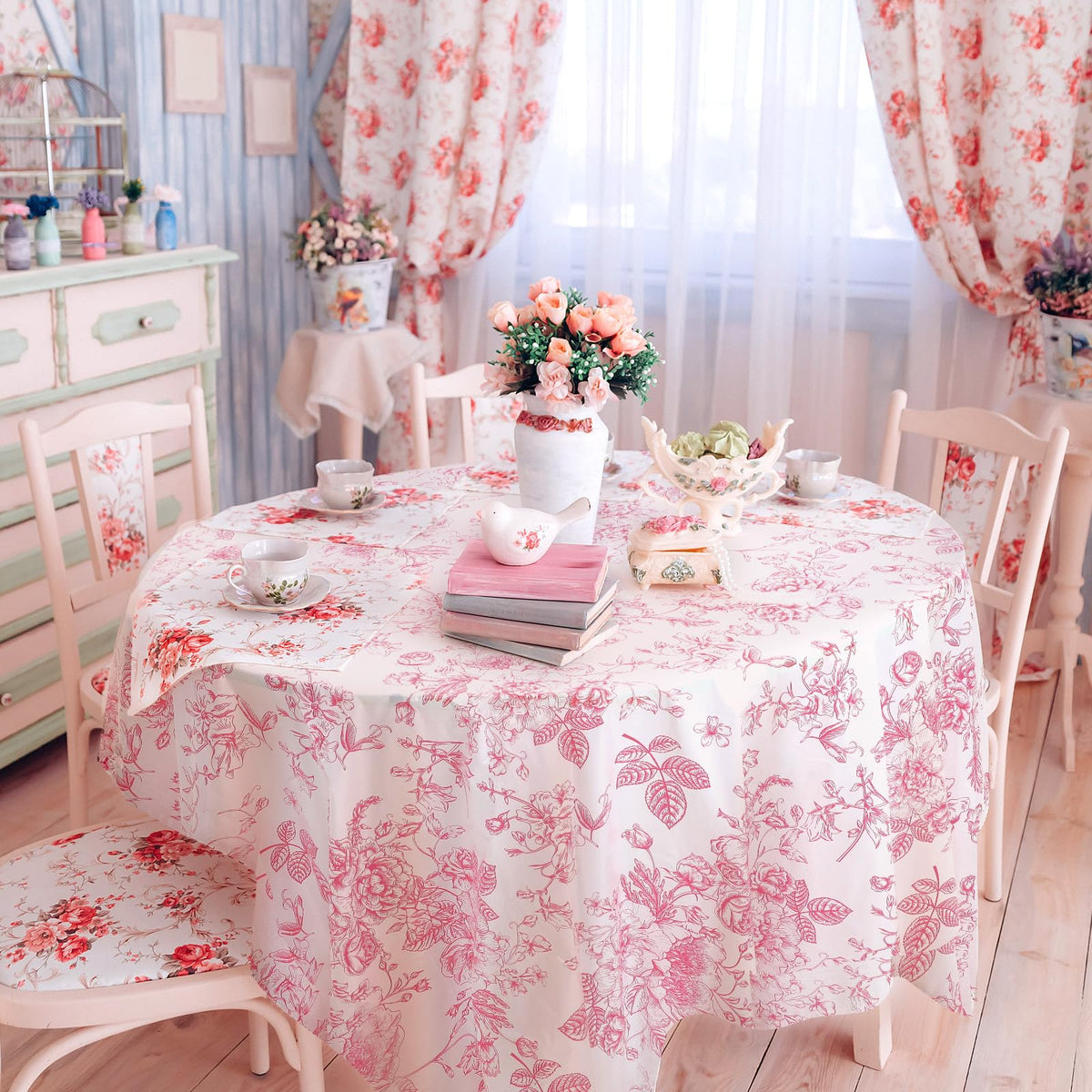 Ganeen waterproof plastic tablecloth protects surfaces during meals