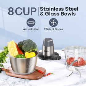Ganiza 8-cup glass bowl for clear, mess-free ingredient prep