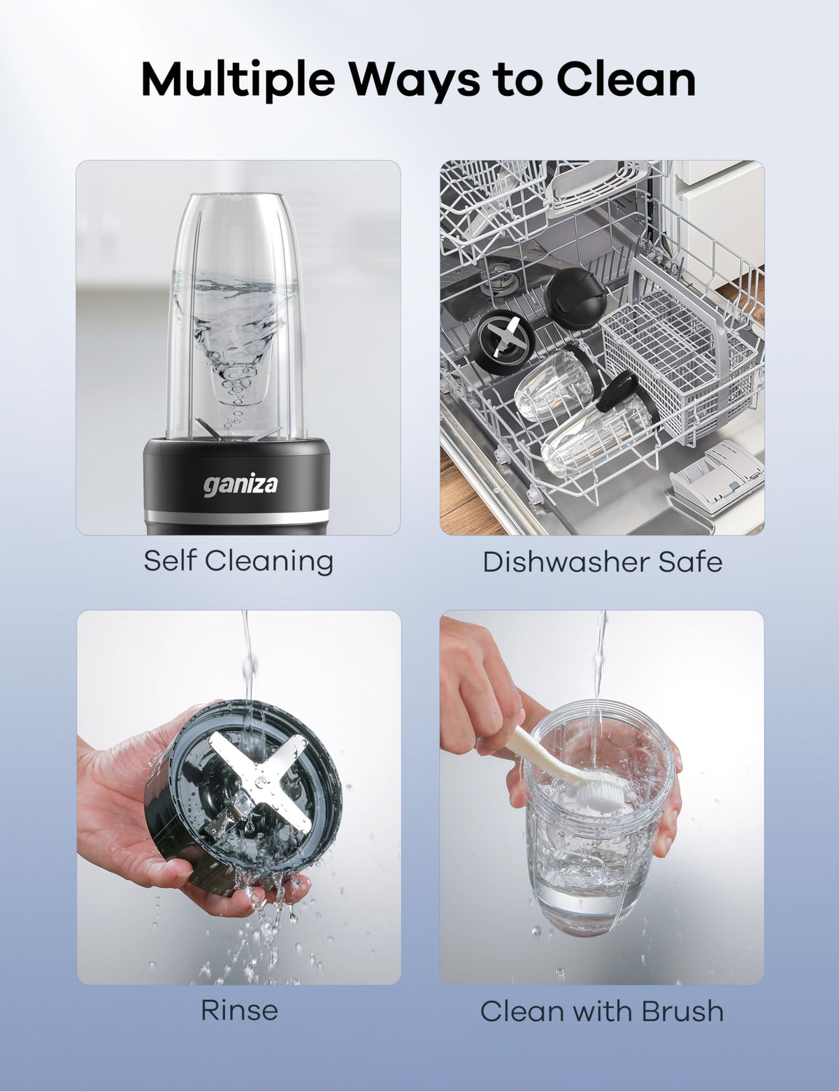 Ganiza 14-in-1 accessory kit includes lids, seals, and brush.