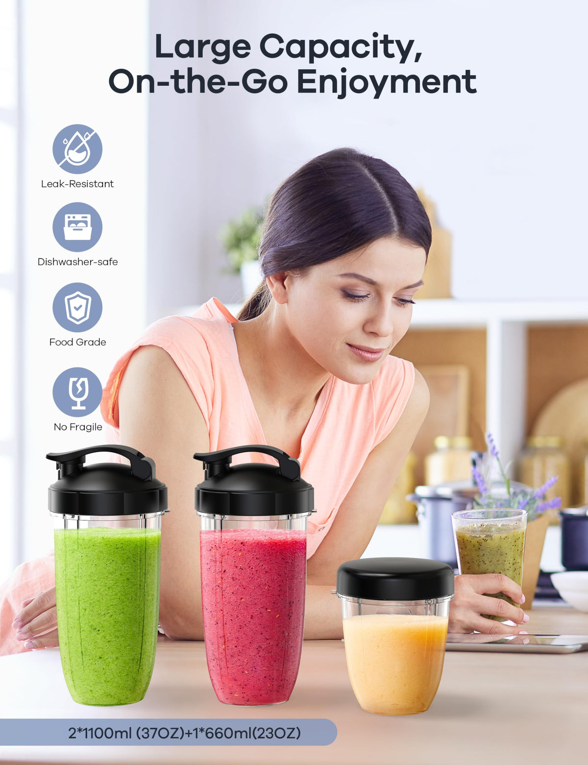 Ganiza portable cups on-the-go perfect for gym, office, or picnics.