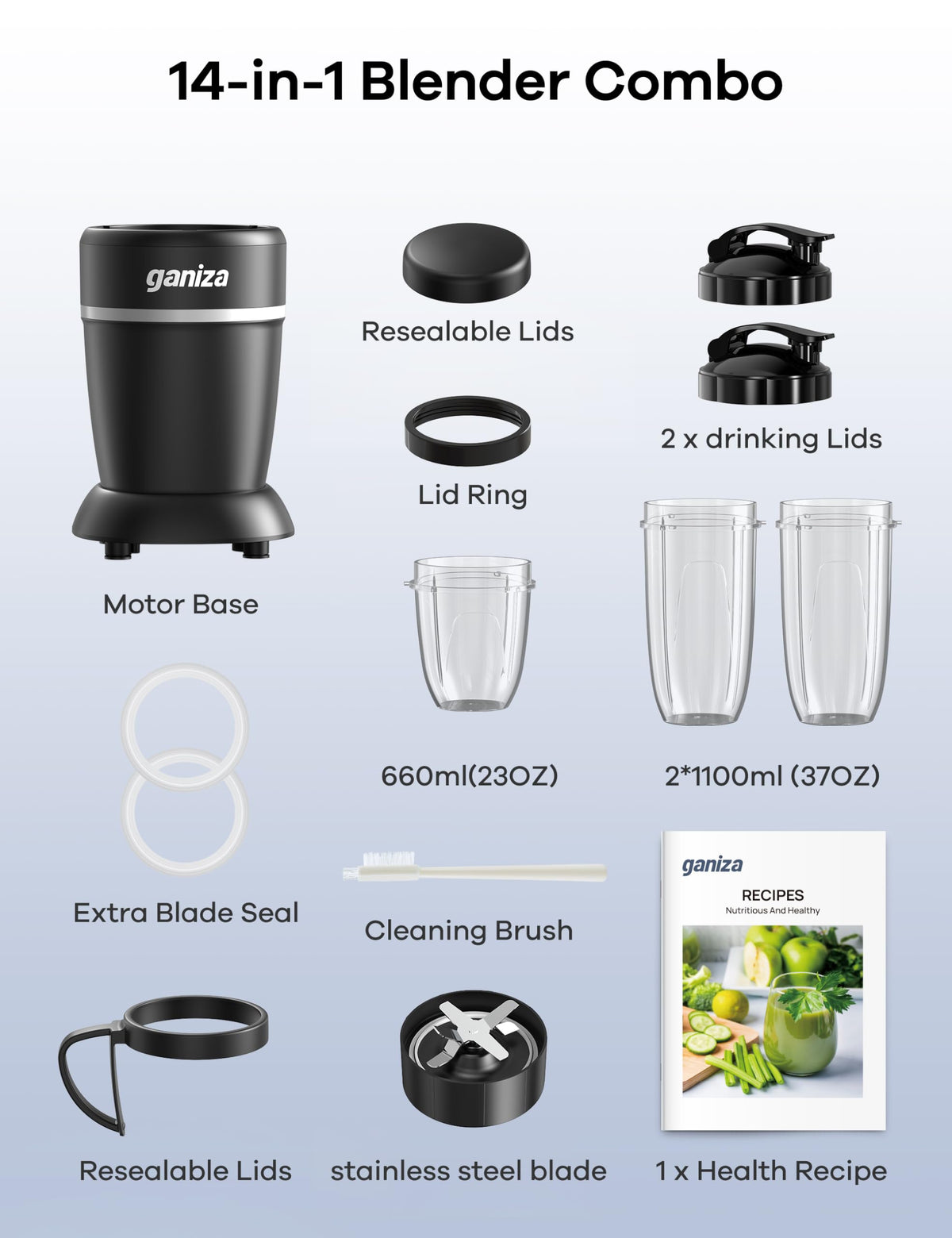 Ganiza quality support and warranty for long-lasting blending performance.