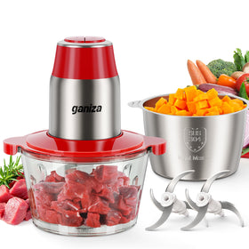 Ganiza food processor with two 8-cup bowls for versatile prep