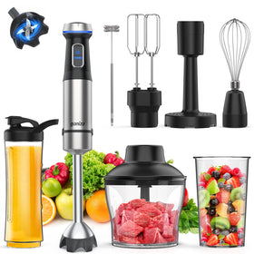 Ganiza immersion blender handle shows ergonomic grip for easy, precise blending.