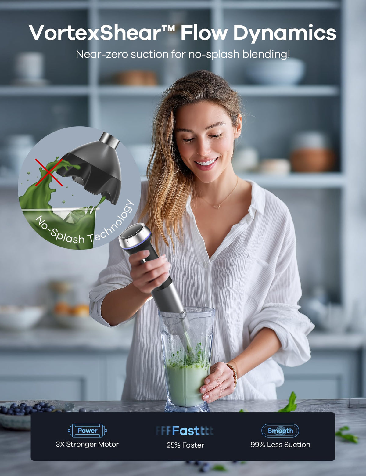 Ganiza immersion shaft detach demonstrates quick cleaning after meals.