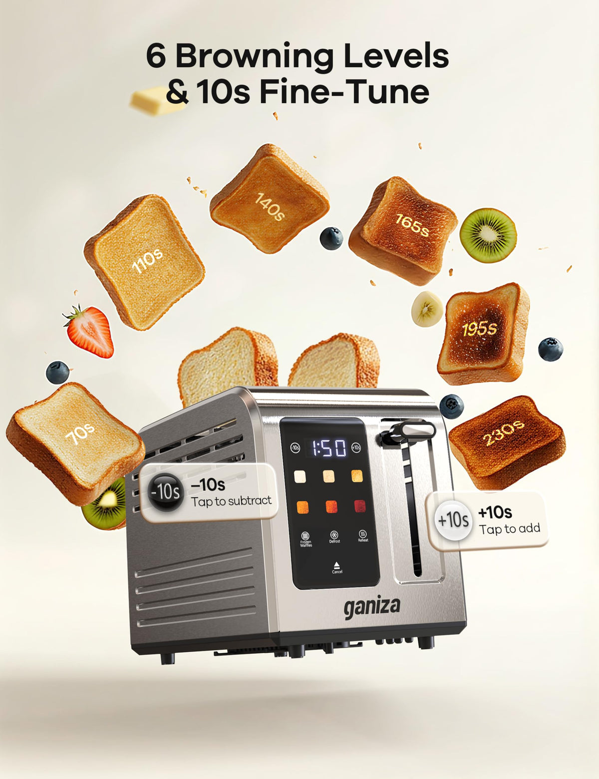 Ganiza Smart Toaster compact design fits small kitchens