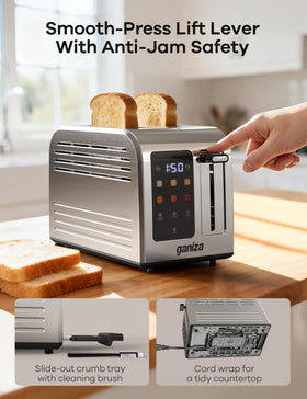 Ganiza Smart Toaster plus minus 10 seconds fine tune for precise timing