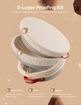 Ganiza Sourdough Starter Kit liners improve moisture control and nonstick release.