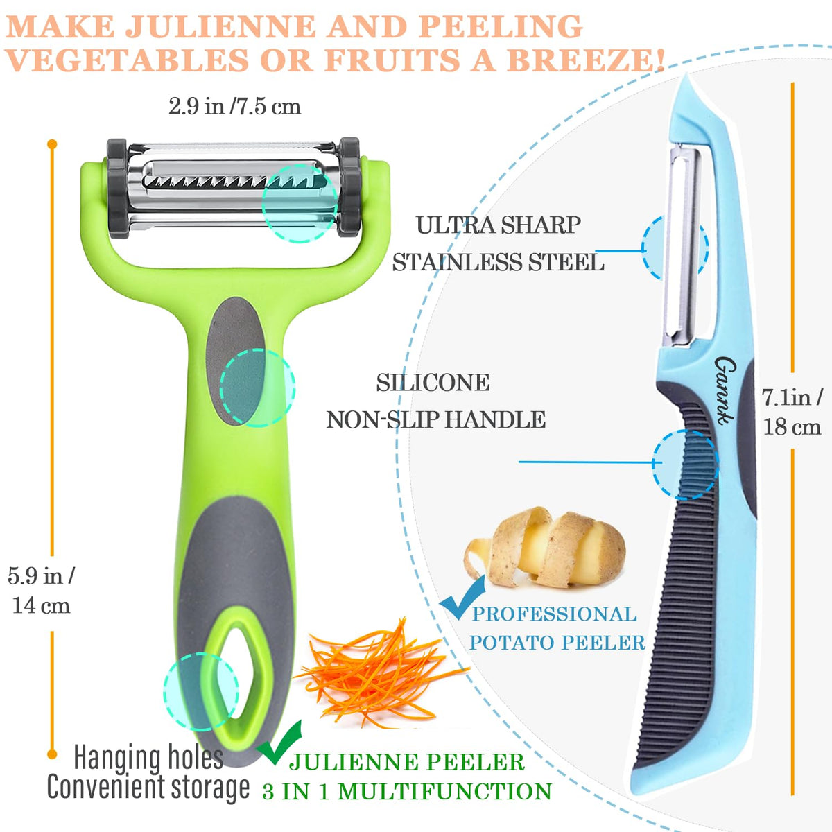 GANNK easy-peel potato design reduces prep effort