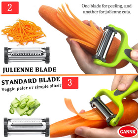 GANNK serrated peeler handles soft fruit skins smoothly