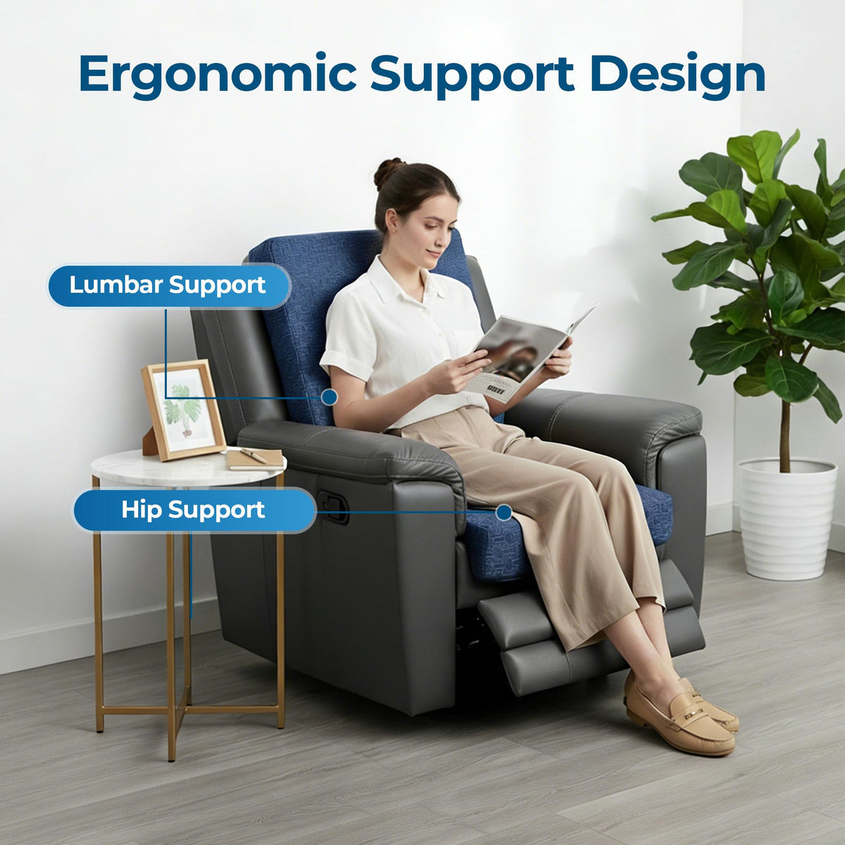 Ganondorf ergonomic seat cushion with hip and thigh support enhances comfort.